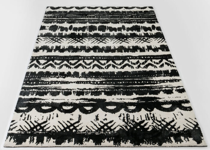שטיח פלרמו שחור לבן פק-שוט