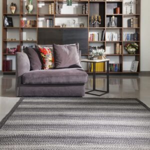 שטיח ריבר בצבע אפור שחור לסלון