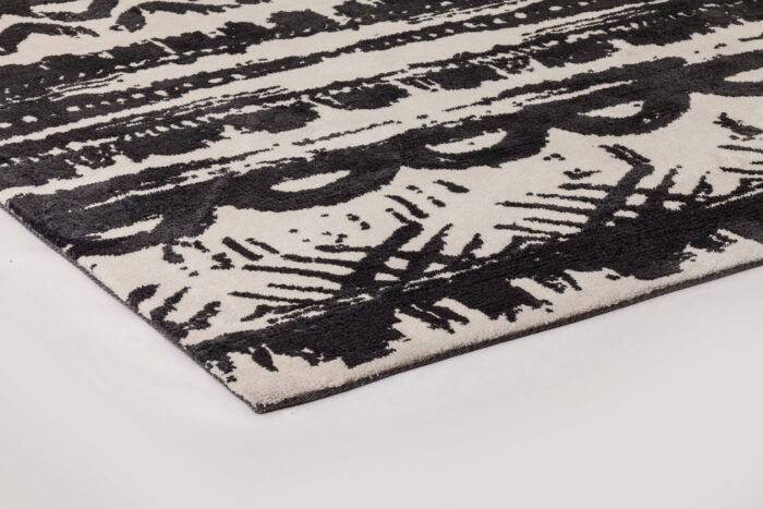 שטיח פלרמו שחור לבן פינה